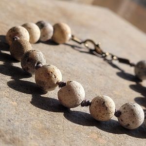 🖤3/$50 River Stone Bead Hemp Twine Handmade Bracelet